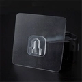 Transparent self-adhesive wall hook with sturdy black bracket for kitchen and bathroom - 6x6cm Transparent Male Buckle