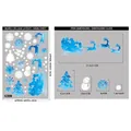 Blue and white Christmas window stickers set BQ402 with Santa sleigh and snowflakes - BQ402 Sleigh