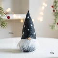 Gnome de Noël gris nordique avec broderie d'étoiles et barbe blanche en peluche, 22 cm - Chapeau en feutre gris foncé avec broderie étoile (N° 5)