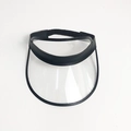 Transparente PVC-Sonnenblende in Schwarz mit breiter Krempe und elastischem Band - Transparent-Gummiband
