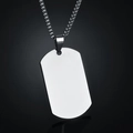 Polished silver stainless steel military dog tag necklace with box chain for men and women - 2.8*5CM-Box Chain / Steel