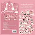 Waterproof pink butterfly stickers set with 30 unique artistic synthetic paper decals - XCC021 Concubine Butterfly - 30 Sheets/Pack