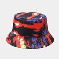 Rainbow tie-dye bucket hat with colorful splash pattern and reversible sun protection design - M (56-58cm) / Color 10