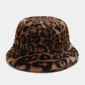 Winterse vissershoed met luipaardprint van dik imitatiebont voor warmte en stijl - Eén maat / Bruin Zwart Luipaard (Kleur 2#)