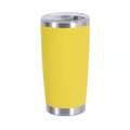 20oz double-walled stainless steel insulated travel tumbler in vibrant yellow finish - Powder Coated Yellow