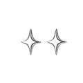 Chic silver asymmetric four-pointed star stud earrings for women on white background - Copper / Symmetric Star (Silver Color)