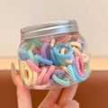 Set di mini elastici colorati per capelli in contenitore toni macaron - Barattolo / 4# Anelli per Capelli Colori Dopamina (140 Pezzi)