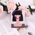 Cartoon jewelry display card for small dark stud earrings with rose and book background - Goddess No. 2 / Pack of 100