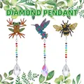 5D diamond painting wind chime set featuring butterfly, hummingbird, and bee designs - DZ-11 Insect Combo (Frog/Hummingbird/Bee)