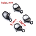 Gunmetal 10mm stainless steel lobster clasp for DIY jewelry with 2mm hole size - 10mm / Black