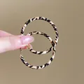 Exaggerated large hoop earrings with zebra texture and golden metallic clasp - 5cm / Bohemian Fiber Wrapped Hoop / Light Leopard