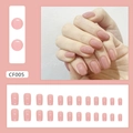 Unghie finte quadrate medie rosa nudo lucido set da 24 pezzi in stile CF005 mostrato - Forma Quadrata Europea / Rosa Chiaro