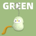 Cute green penguin personal safety alarm with keychain and yellow woven lanyard - English Packaging / Penguin / Vitality Green