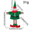 Copribottiglia di vino elfo di Natale con tunica verde e maniche a righe rosse - W2-62 Stile Vestito da Elfo Maschio
