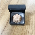 Wooden Date Night Dice with food icons in a premium black gift box on a wooden desk - Food C (Boxed)