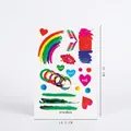Tatouages temporaires imperméables arc-en-ciel et cœur pour fans de sport - Style Graffiti Artistique 5 (HFT-005) / 14.5*21CM