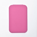 Pink minimalist rectangular portable makeup mirror in a soft silicone protective cover - Rose Red