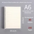 A6 size minimalist lined spiral notebook with frosted cover and 80 sheets of paper - A6-Horizontal Lined 2 Packs