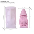 3D gnome silicone mold for DIY Christmas candles with precise size measurements - Bearded Santa