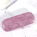 Chic purple marble texture hard shell glasses case with durable protective finish - Pink Lightning Pattern