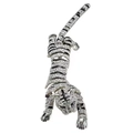 Silver tiger brooch with sparkling rhinestones and black enamel stripes for women - Silver Black Stripe Pave Tiger (XD822018-2)