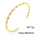 18K gold-plated knotted twist bangle in golden finish, weight 7g, inner size 58x4mm - Style A Gold Color (KB184848-KFC)