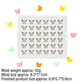 White silicone mold for 42 mini butterflies with size specifications and colorful resin crafts - 3# (42 Butterflies) / Gray