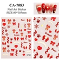 Detailed 5D relievo nail stickers with red bows and cute bears, model CA-7083 - CA-7083