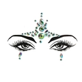 Iridescent rhinestone face jewels in geometric patterns for music festivals and parties - HF-061 Iridescent AB