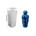 Blauwe octopus kaars siliconen mal met afmetingen 10,9 cm hoogte en 5,5 cm breedte - NO.2 Octopus Cilinder Kaars / Semitransparant Wit