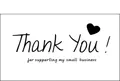 Minimalist white 'Thank You' card with black lettering for small business packaging - Style 3