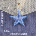 Blue mini pentagram embroidery patch for clothes with 2.9cm size and iron-on backing - Blue