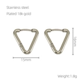 Guía de medidas para pendientes triangulares de acero inoxidable con baño de oro 18k - Oro de 18K / Color Acero