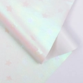 Papel de regalo con purpurina iridiscente, patrón de estrellas y fondo de fibra - Estrellas Rosas con Purpurina / 0.43x3m