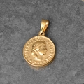 Gold plated titanium steel Roman coin pendant with Confederatio Helvetica 1988 design - B08-HELVETICA 1988