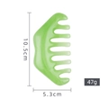Green wide-tooth gua sha massage comb tool with dimensions 10.5cm x 5.3cm and 47g weight - Light Green