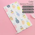 6-layer cotton gauze washcloth with colorful cartoon pineapple print for children - 25*25cm【4 Layers】 / Colored Pineapple