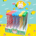Macro view of colorful non-sharpening pencils with cartoon stamps in 36-piece display box - 13132 Stamp Non-sharpening Pencil