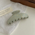 Blue and yellow speckled acetate tulip claw clip for hair on minimalist background - Blue Polka Dot Claw