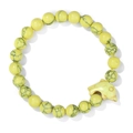 Bracciale artigianale con pietre naturali gialle e ciondolo a delfino per le donne - Giallo