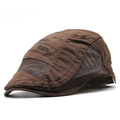 Brown mesh ivy cap with FASHION embroidery featuring breathable mesh for summer - 56-59cm / Coffee