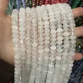 Translucent white natural stone abacus beads for handmade DIY jewelry crafting - 5*8mm (Per Strand) / White Crystal