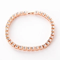 Elegant rose gold tennis bracelet with brilliant round clear cubic zirconia stones - 5mm 8inch-20cm / Rose Gold