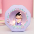 Violet Dunhuang flying deity night light with musical figure and floral frame - Purple Night Light (1003-16B)
