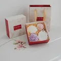 Handmade aromatherapy gift set with purple peony, heart candle, and plaster sculpture - Set 1 (Peony/Shell/Heart/French Girl Plaster/Magnolia Card)
