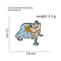 Detailed view of frog enamel pin with heart cape and bow including size dimensions - Heart Cloak Frog (CC2237)