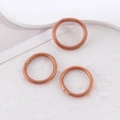 Tre elastici per capelli circolari in bronzo metallico con finitura glitterata - Set di 3 elastici per capelli in perle di rame (50016 (Anello))