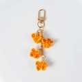 Creative PVC popcorn keychain with golden metal clasp for bag decoration and gift charm - Caramel Popcorn (4 Pcs)