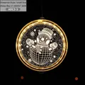 3D acrylic Christmas LED window light featuring a snowman pattern with warm white glow - 16CM Snowman Style