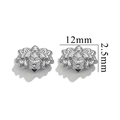 Macro shot of 12mm silver stainless steel flower spacer bead with carved floral pattern - Flower Cluster / Steel